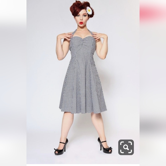 Heart of Haute Dresses & Skirts - Heart of Haute black and white gingham rockabilly pin-up swing dress 100% cotton